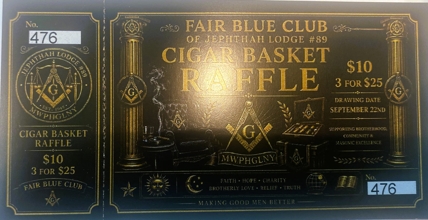 FAIR BLUE CLUB CIGAR BASKET RAFFLE TICKET 476