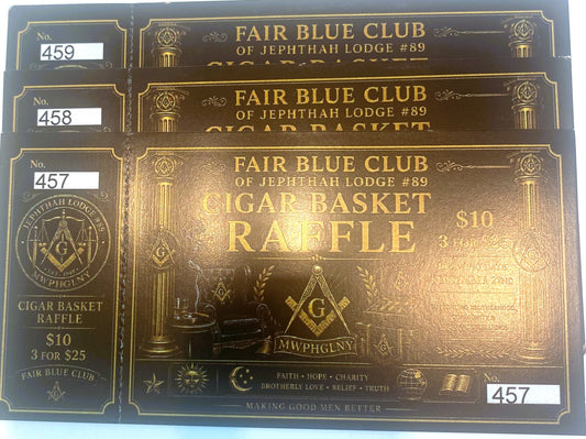 FAIR BLUE CLUB CIGAR BASKET 3 RAFFLE TICKETS FOR $25 BUNDLE #3