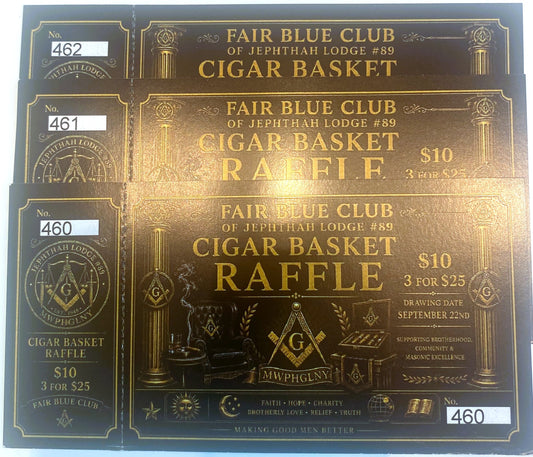 FAIR BLUE CLUB CIGAR BASKET 3 RAFFLE TIKCETS FOR $25 BUNDLE #4