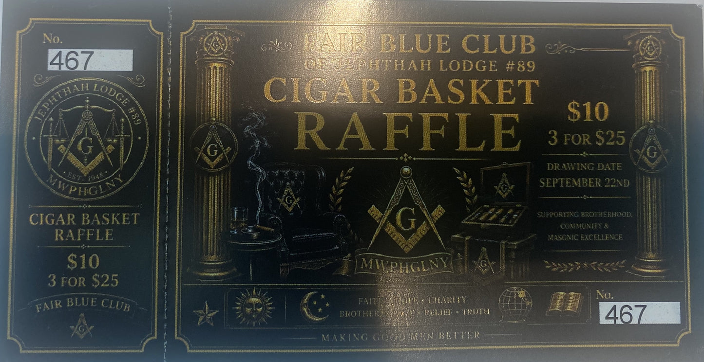 FAIR BLUE CLUB CIGAR BASKET RAFFLE TICKET 467