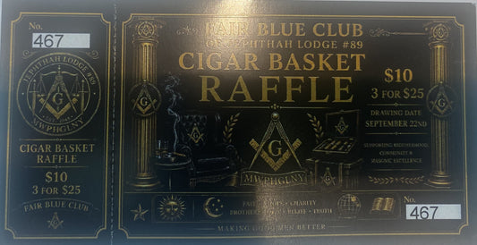 FAIR BLUE CLUB CIGAR BASKET RAFFLE TICKET 467