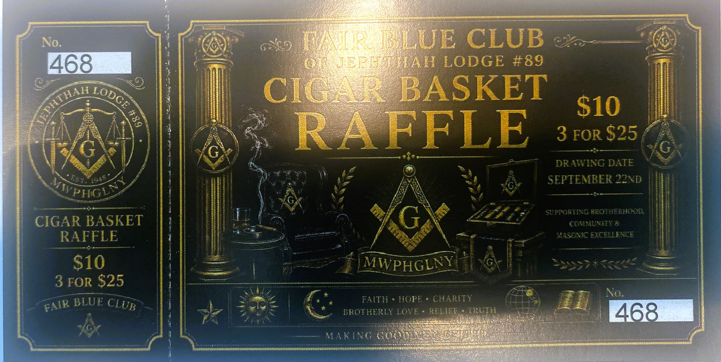 FAIR BLUE CLUB CIGAR BASKET RAFFLE TICKET 468