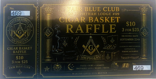 FAIR BLUE CLUB CIGAR BASKET RAFFLE TICKET 469