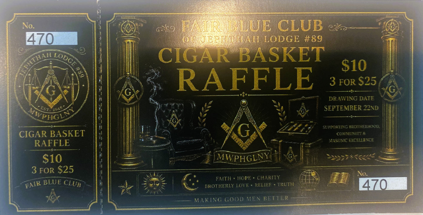 FAIR BLUE CLUB CIGAR BASKET RAFFLE TICKET 470