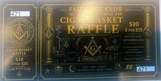 FAIR BLUE CLUB CIGAR BASKET RAFFLE TICKET 471