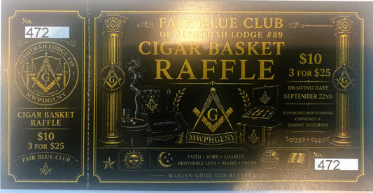 FAIR BLUR CLUB CIGAR BASKET RAFFLE TICKET 472
