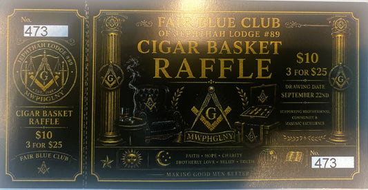 FAIR BLUE CLUB CIGAR BASKET RAFFLE TICKET 473