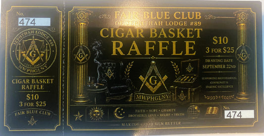 FAIR BLUE CLUB CIGAR BASKET RAFFLE TICKET 474