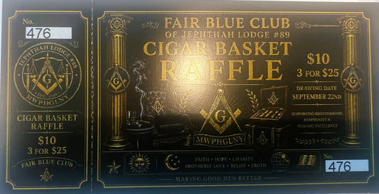 FAIR BLUE CLUB CIGAR BASKET RAFFLE TICKET 476