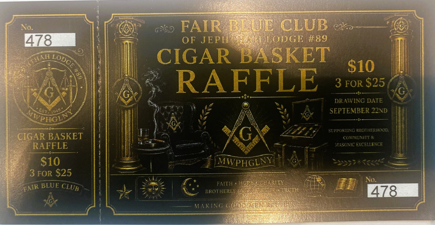 FAIR BLUE CLUB CIGAR BASKET RAFFLE TICKET 478