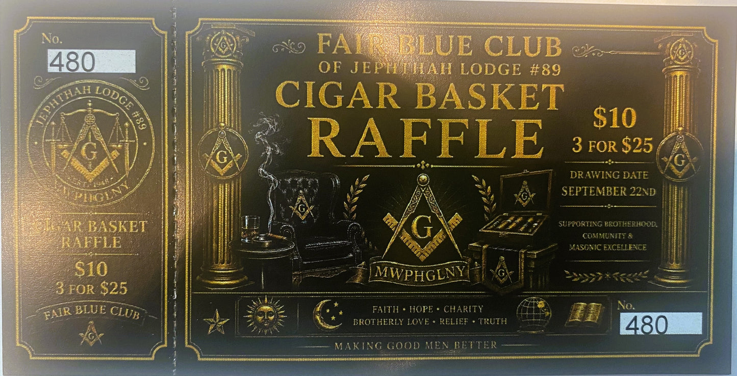 FAIR BLUE CLUB CIGAR BASKET RAFFLE TICKET 480